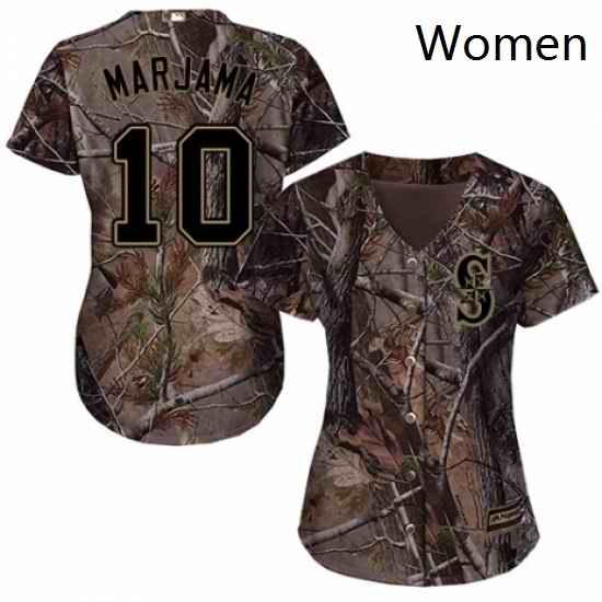 Womens Majestic Seattle Mariners 10 Mike Marjama Authentic Camo Realtree Collection Flex Base MLB Jersey